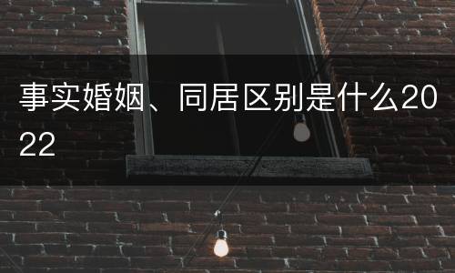 事实婚姻、同居区别是什么2022