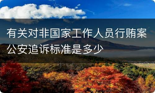 有关对非国家工作人员行贿案公安追诉标准是多少