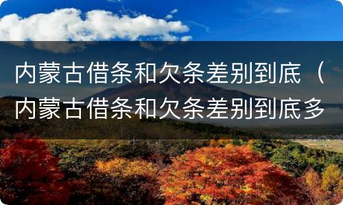 内蒙古借条和欠条差别到底（内蒙古借条和欠条差别到底多大）