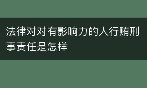 法律对对有影响力的人行贿刑事责任是怎样