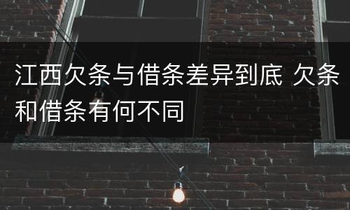 江西欠条与借条差异到底 欠条和借条有何不同