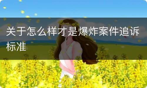 关于怎么样才是爆炸案件追诉标准