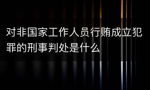对非国家工作人员行贿成立犯罪的刑事判处是什么