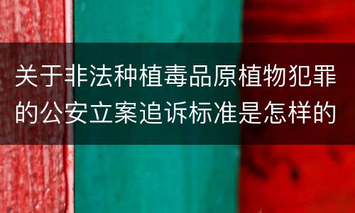 关于非法种植毒品原植物犯罪的公安立案追诉标准是怎样的