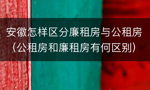 安徽怎样区分廉租房与公租房（公租房和廉租房有何区别）