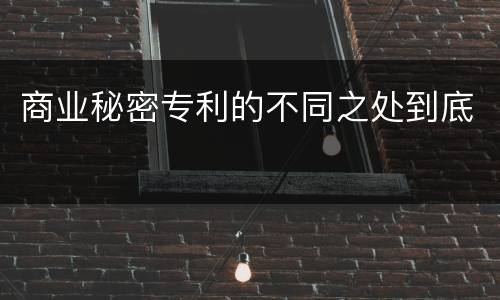 商业秘密专利的不同之处到底