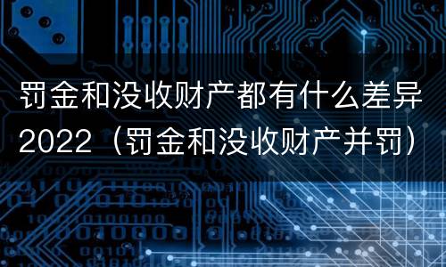 罚金和没收财产都有什么差异2022（罚金和没收财产并罚）
