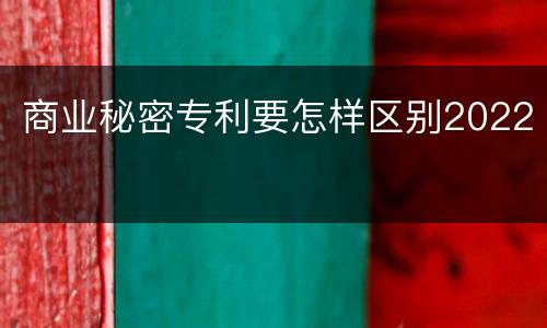 商业秘密专利要怎样区别2022