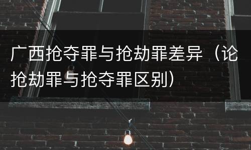 广西抢夺罪与抢劫罪差异（论抢劫罪与抢夺罪区别）