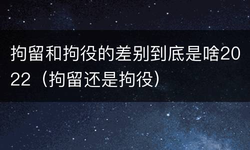 拘留和拘役的差别到底是啥2022（拘留还是拘役）