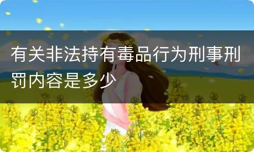 有关非法持有毒品行为刑事刑罚内容是多少