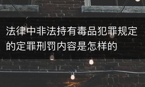 法律中非法持有毒品犯罪规定的定罪刑罚内容是怎样的