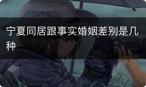 宁夏同居跟事实婚姻差别是几种