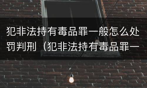 犯非法持有毒品罪一般怎么处罚判刑（犯非法持有毒品罪一般怎么处罚判刑的）
