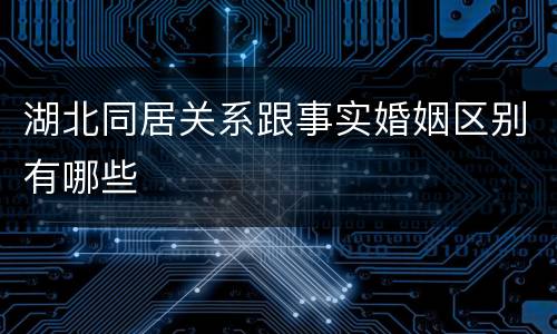 湖北同居关系跟事实婚姻区别有哪些