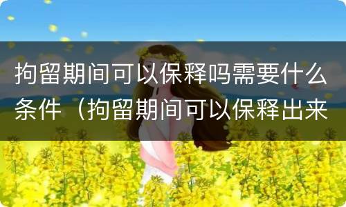 拘留期间可以保释吗需要什么条件（拘留期间可以保释出来案件严重吗）