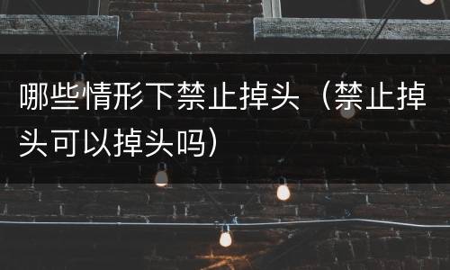 哪些情形下禁止掉头（禁止掉头可以掉头吗）