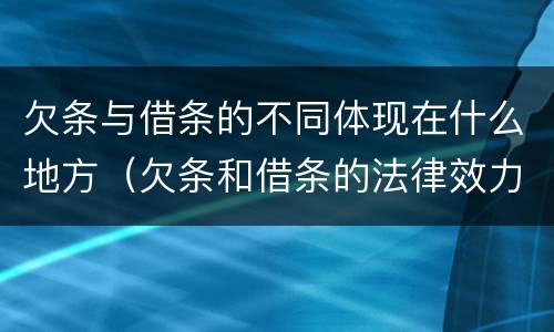欠条与借条的不同体现在什么地方（欠条和借条的法律效力是一样的吗）