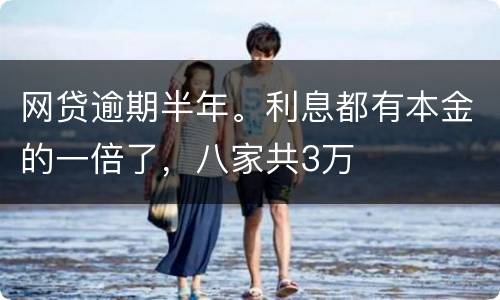 网贷逾期半年。利息都有本金的一倍了，八家共3万