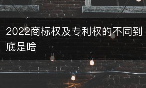 2022商标权及专利权的不同到底是啥