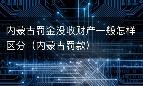 内蒙古罚金没收财产一般怎样区分（内蒙古罚款）
