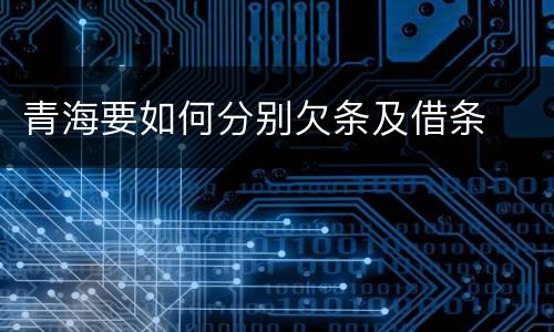青海要如何分别欠条及借条