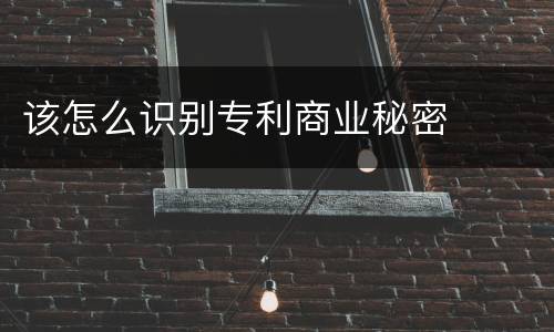 该怎么识别专利商业秘密