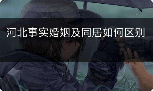 河北事实婚姻及同居如何区别