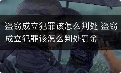 盗窃成立犯罪该怎么判处 盗窃成立犯罪该怎么判处罚金