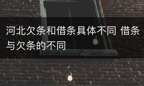河北欠条和借条具体不同 借条与欠条的不同