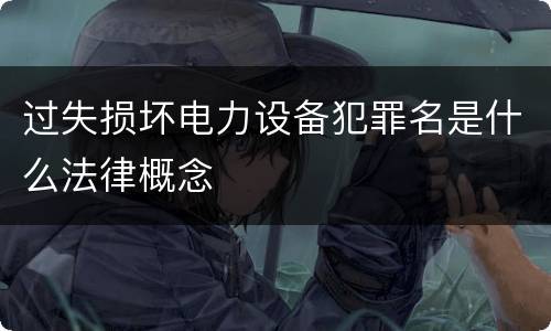 过失损坏电力设备犯罪名是什么法律概念