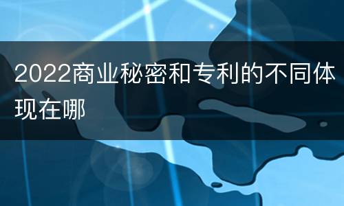 2022商业秘密和专利的不同体现在哪