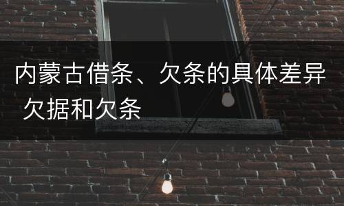 内蒙古借条、欠条的具体差异 欠据和欠条