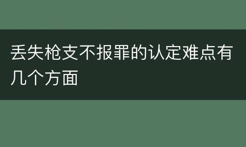 丢失枪支不报罪的认定难点有几个方面