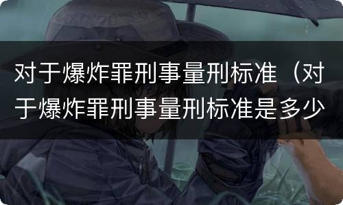 对于爆炸罪刑事量刑标准（对于爆炸罪刑事量刑标准是多少）