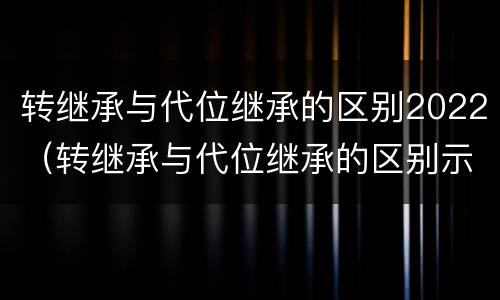 转继承与代位继承的区别2022（转继承与代位继承的区别示意图）