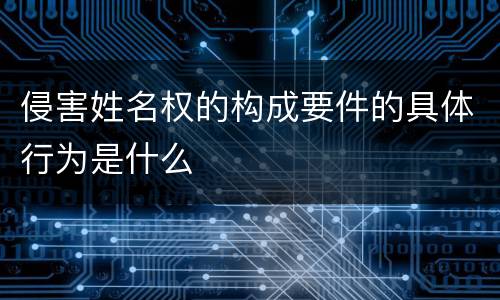 侵害姓名权的构成要件的具体行为是什么