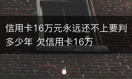 信用卡16万元永远还不上要判多少年 欠信用卡16万