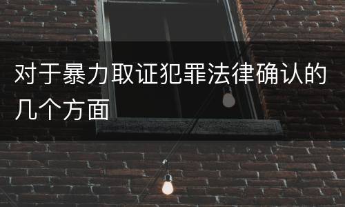 对于暴力取证犯罪法律确认的几个方面