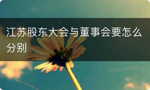 江苏股东大会与董事会要怎么分别