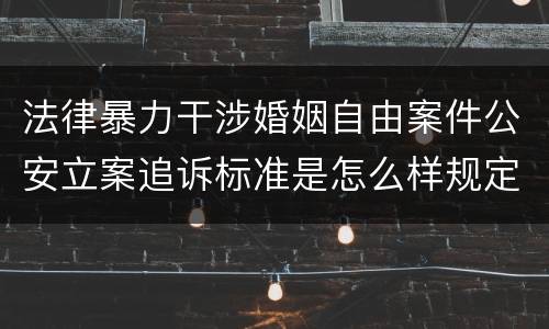 法律暴力干涉婚姻自由案件公安立案追诉标准是怎么样规定