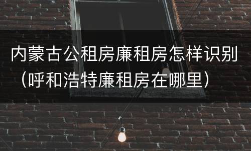 内蒙古公租房廉租房怎样识别（呼和浩特廉租房在哪里）