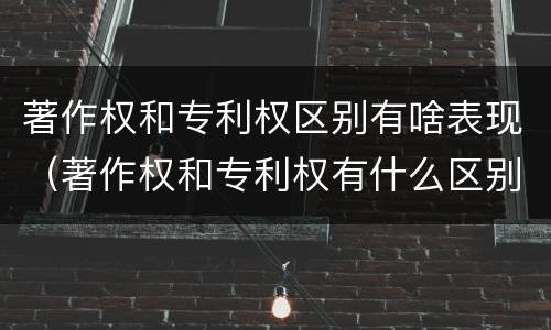 著作权和专利权区别有啥表现（著作权和专利权有什么区别）