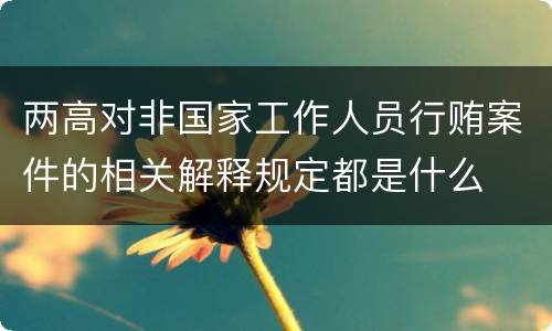 两高对非国家工作人员行贿案件的相关解释规定都是什么