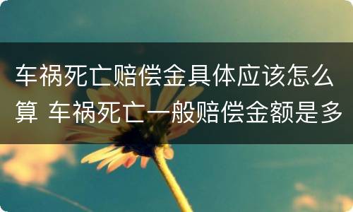 车祸死亡赔偿金具体应该怎么算 车祸死亡一般赔偿金额是多少