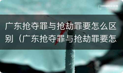 广东抢夺罪与抢劫罪要怎么区别（广东抢夺罪与抢劫罪要怎么区别判刑）