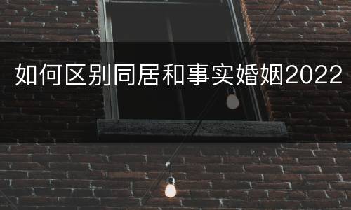如何区别同居和事实婚姻2022