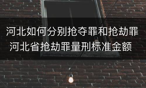 河北如何分别抢夺罪和抢劫罪 河北省抢劫罪量刑标准金额
