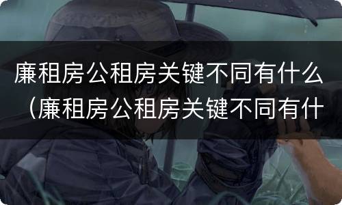 廉租房公租房关键不同有什么（廉租房公租房关键不同有什么影响）
