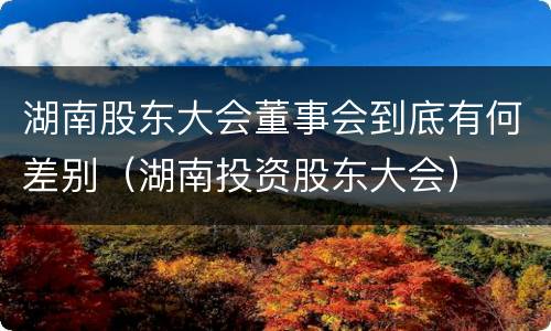 湖南股东大会董事会到底有何差别（湖南投资股东大会）